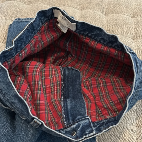 LL Bean flannel lined Double L relaxed fit jeans size 14R - Picture 4 of 6